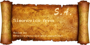 Simonovics Anna névjegykártya