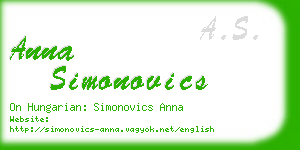anna simonovics business card